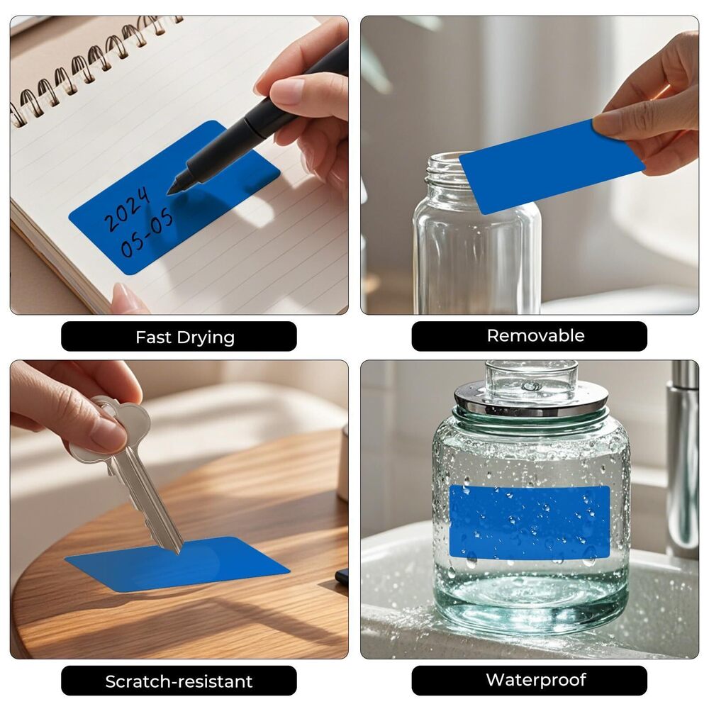 2831 Colored Stickers 4×2 Inch Vinyl File Folder Sticker Blue Rectangle - Picture 3 of 9